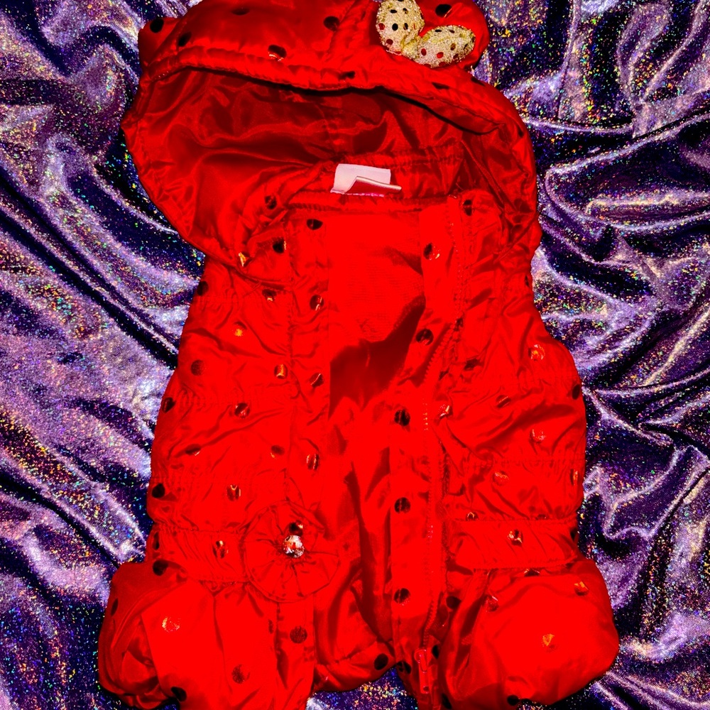 Infant red puffer vest